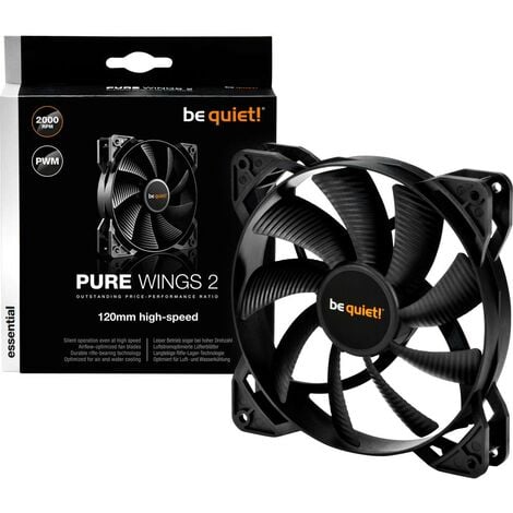 Ventilateur pour boîtier PC BeQuiet Pure Wings 2 PWM noir (l x h x p) 120 x 120 x 25 mm