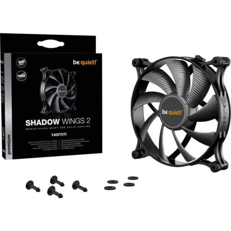 Ventilateur pour boîtier PC BeQuiet Shadow Wings 2 noir (l x h x p) 140 x 140 x 25 mm