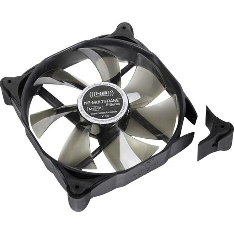 Ventilateur pour boîtier PC NoiseBlocker Multiframe M12-1 noir, gris (transparent) (l x h x p) 120 x 120 x 25 mm