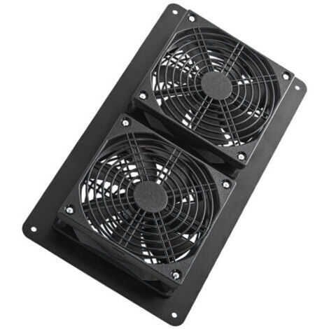 Ventilateur pour cage d'animal de compagnie, équipé de deux panneaux solaires haute efficacité de 3 W CC 12 V et d'un câble de 3 mètres, marche/arrêt, 20 W 2FAN12