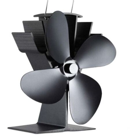 Ventilateur pour poêle à bois à 4 pales, ventilateur de cheminée non électrique à démarrage de 122 °F pour poêles à gaz/granulés
