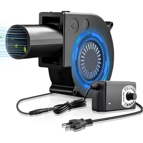 LONGZIMING Ventilateur radial 12 V, 220 V, avec contrôleur pour appareils ménagers, ventilateur pour changement de ventilation, barbecue, cheminée, ventilateur turbine pour appareils de chauffage