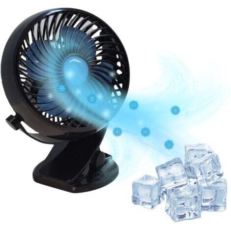 Ventilateur rapide - Ventilateur sans fil, tête rotative à 360°, alimentation réglable + chargeur USB inclus