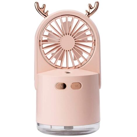 Ventilateur rechargeable USB de refroidissement de bureau portable (rose)