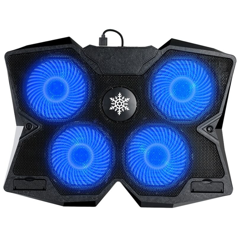 Tlily - Ventilateur Refroidissement Tapis Support Silencieux pour Ordinateur Cool Pad Bleu led usb Refroidisseur Portable avec 4 Ventilateurs