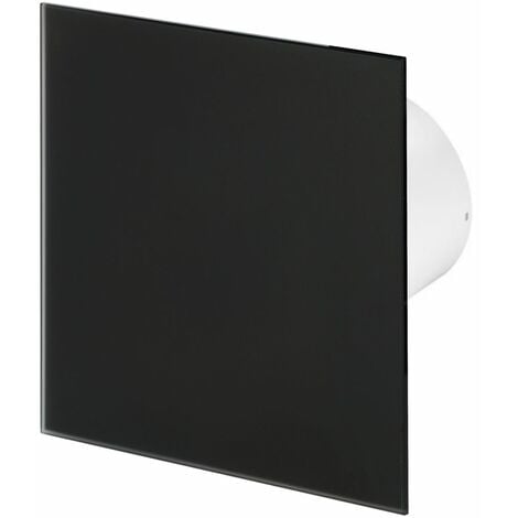 Ventilateur salle de bain avec minuterie 100mm Verre Noir Mat TRAX - matte black glass