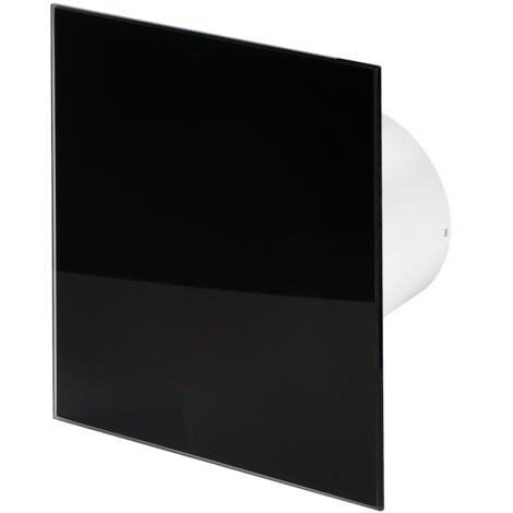 Ventilateur salle de bain capteur d'humidité 100mm Verre Noir Brillant