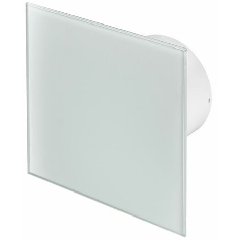 Ventilateur salle de bain extracteur d'air minuterie 100mm Verre Blanc - white glass