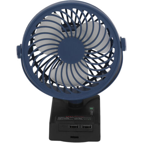 Ventilateur sans fil sur batterie lithium 2 vitesses angle réglable 21V portable pour camping extérieur voyage