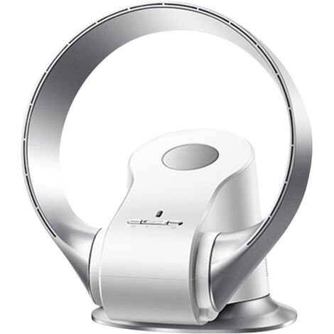 Ventilateur sans pales 9 vitesses, montage mural ou bureau, télécommande, angle large, 220V, argenté