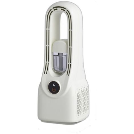 Ventilateur sans pales avec humidificateur à brume, ventilateur de refroidissement silencieux sans pales à 6 vitesses, blanc