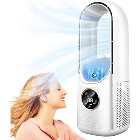 Ventilateur sans Pales - Silencieux Ventilateur Tour avec 6 Vitesses 8H Minuterie - Ventilateur Colonne avec humidification -(S58)
