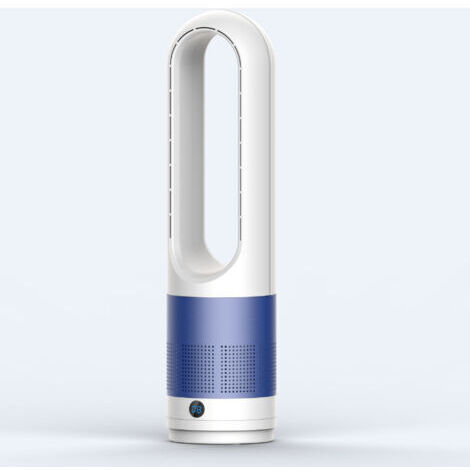 Ventilateur sans pales, ventilateur tour silencieux, avec télécommande, 8 vitesses, oscillation à 80°, minuterie, affichage LED, adapté à la chambre et au bureau Bleu