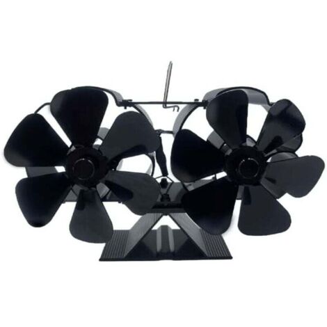 Ventilateur Silencieux Double Pale Pour Poêle À Bois Avec Support Diffusion Chaleur Économie Énergie