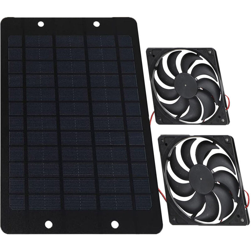 Ventilateur Solaire 10W 12V 2A, Conception à Double Ventilateur, Ventilateur Portatif Extérieur étanche, Ventilateur D'extraction de Chaleur en