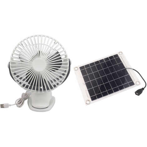 Ventilateur Solaire 10W DC5V avec Panneau Monocristallin Double Face pour Maison et Abri d'Animaux