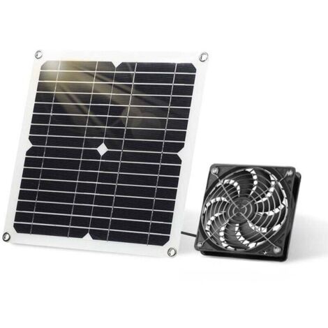 Ventilateur solaire 12 W - Panneau solaire résistant aux intempéries - Avec ventilateur CC - Pour petits poulaillers, serres, hangars, maisons pour animaux domestiques, alimentation ou
