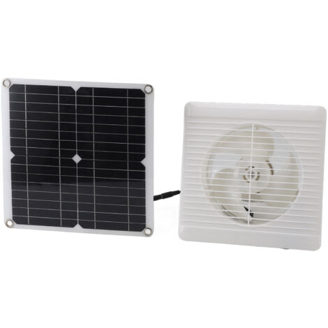 Ventilateur solaire 12W 12V DC, ventilateur d'extraction alimenté par panneau solaire pour serre extérieure