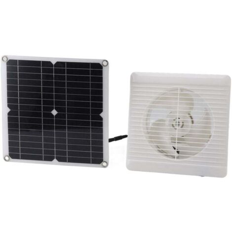 Ventilateur solaire 12W 12V DC, ventilateur d'extraction alimenté par panneau solaire pour serre extérieure