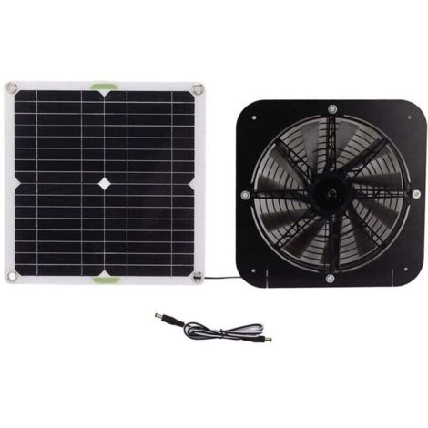 Ventilateur solaire 13,5 pouces 100 W pour serre, poulailler ou chenil – kit complet avec panneau photovoltaïque intégré