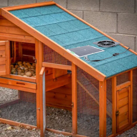 Ventilateur Solaire à Égout - Panneau Solaire 100W - 13.5 Pouces - Matériel ABS et Silicium Monocristallin - Pour Maison de Chiens, Poulailler, Serre et VR