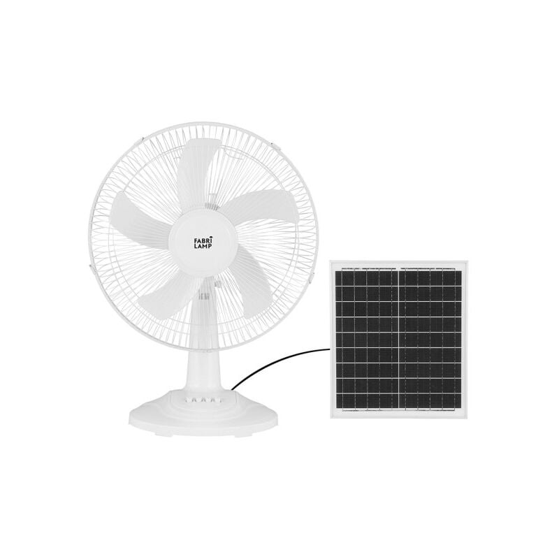 Fabrilamp - Ventilateur dc Desktop Solar Ventilateur White 20w 3-speed 5 Asp.white 63x43x30,5cm 4,20m De Cable