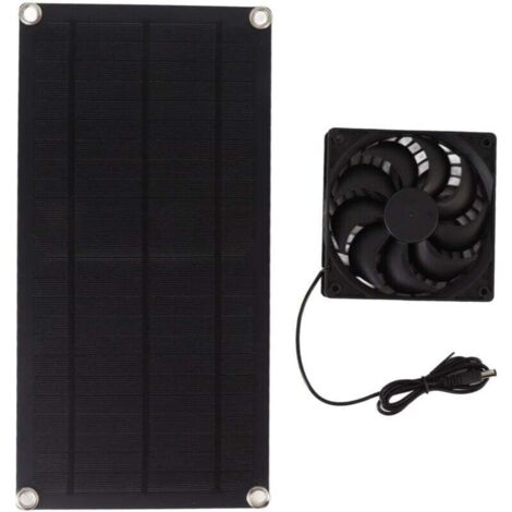 Ventilateur solaire portable 10 W en silicium monocristallin IP65 – idéal pour camping-car, 18 V, étanche et silencieux