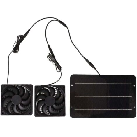 Ventilateur Solaire Portable 10W 12V Étanche pour Poulailler Serre Maison Hangar Refroidissement Ventilation