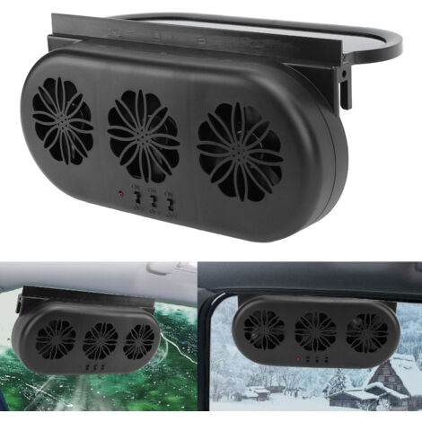 Ventilateur Solaire pour Véhicule 5000 RPM avec USB: Double Alimentation, ABS, Silencieux, 230x52x113mm, Noir, pour Air-Circulation et Cooling