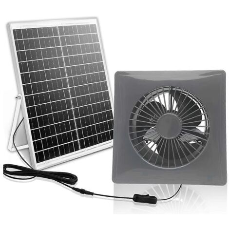 Ventilateur solaire silencieux haute vitesse de 10 cm (4 pouces), piles AA illustrées