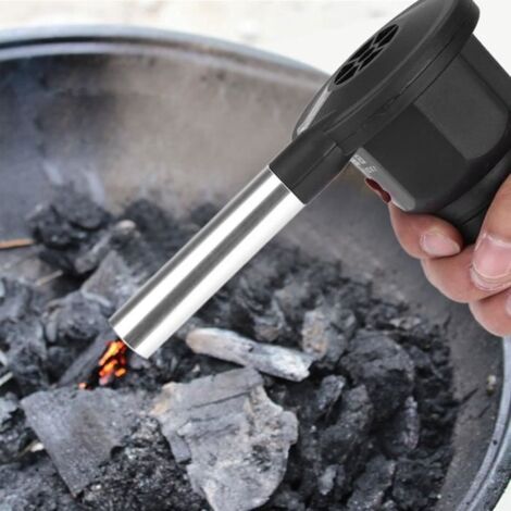 Ventilateur Souffleur Soufflerie Electrique pour Barbecue Cuisine BBQ Air Blower Feu Bellows Manivelle Outil de pique-nique Camping