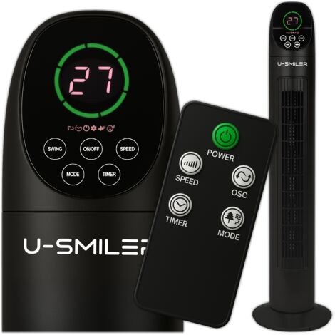 VENTILATEUR SUR COLONNE AVEC TÉLÉCOMMANDE ET OSCILLATION SILENCIEUSE