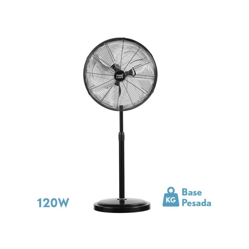 Fabrilamp - Ventilateur de foot africo 120w black regx55x55 cm 3 vitesses fixe et rotatif