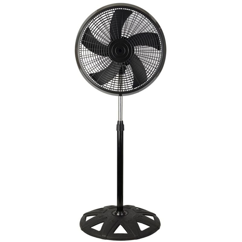 Fabrilamp - Abrila - Ventilateur Fan From Foot ac sharp Couleur noire avec cinq pales 3 vitesses réglables 2 positions Redirection of air Base ronde