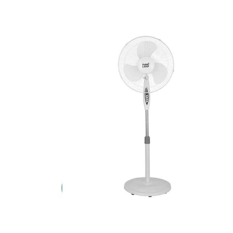Fabrilamp - Ventilateur De Pie Bise Blanc 3 Vel 45w Regx43x40cm Oscillant 3 pales blanches w/ Earthquake & Timer