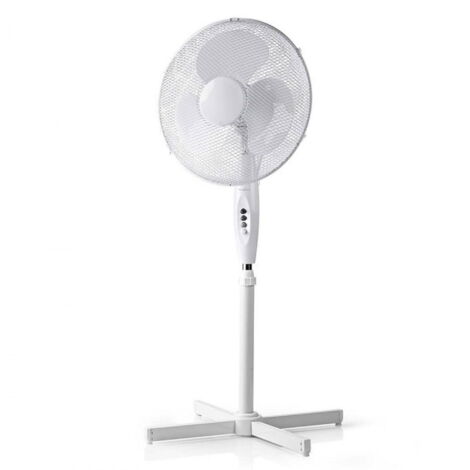 Ventilateur sur pied blanc diametre 40cm hauteur 120cm Nedis FNST10CWT40
