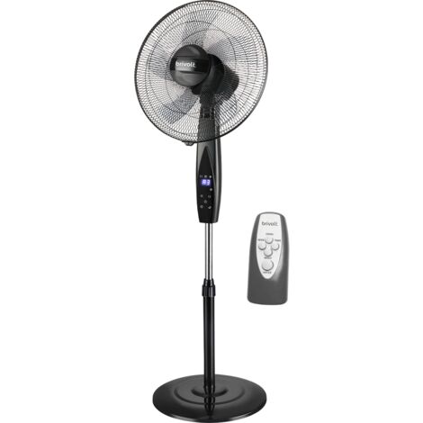 Ventilateur sur pied BRIVOLT BVVP50 — Silencieux, 3 vitesses, télécommande, 50 W, Ø40 cm