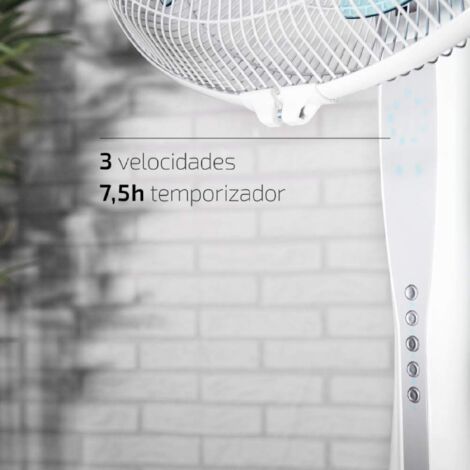 Cecotec – Ventilateur sur pied 50W – 3 vitesses – Diamètre 40 cm – Moteur en cuivre – Minuterie jusqu'à 7,5 heures – Télécommande incluse