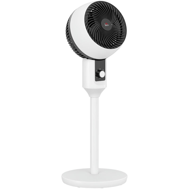 Homcom - Ventilateur sur pied design 45W 3 vitesses oscillant 70° inclinable 90° blanc noir