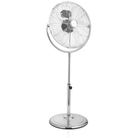Ventilateur sur pied haute vitesse Tristar – 45,7 cm – Moteur puissant 100 W – 3 vitesses – Tête orientable 130° – Design métal argenté