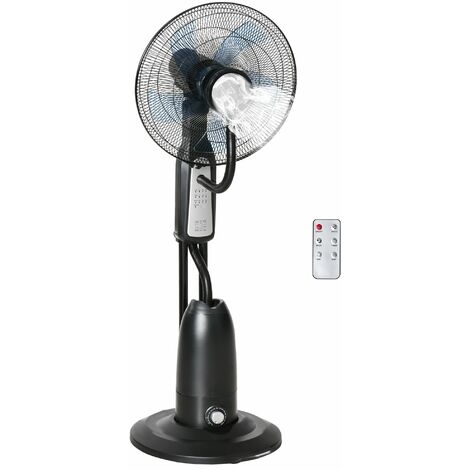 Ventilateur sur pied HOMCOM 90W 3 vitesses D44,5cm Noir