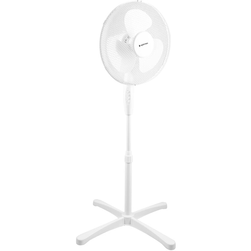 Ventilateur sur pied Optimea Blanc, Pied en croix, 3 vitesses de ventilation, diamètre 40cm, OVP2-B40B