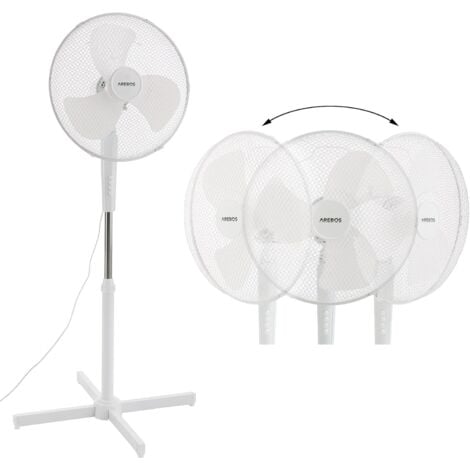 Ventilateur sur pied Refroidisseur d'air Unité de refroidissement 45 W Blanc