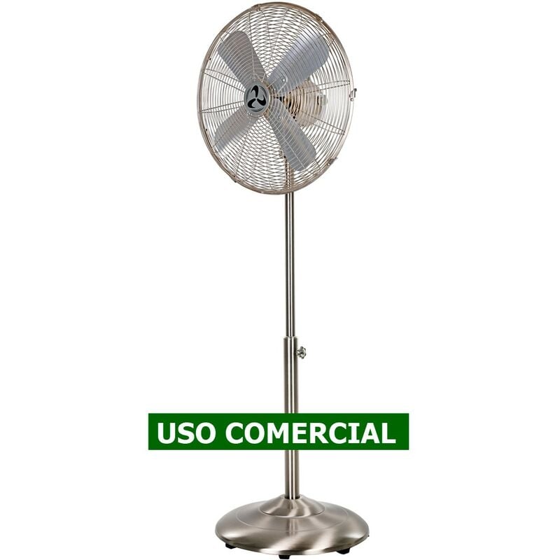Ventilateur de sol CasaFan 304072 SATIN METAL BREEZE II chrome / orientable à 85° / corps en métal doré