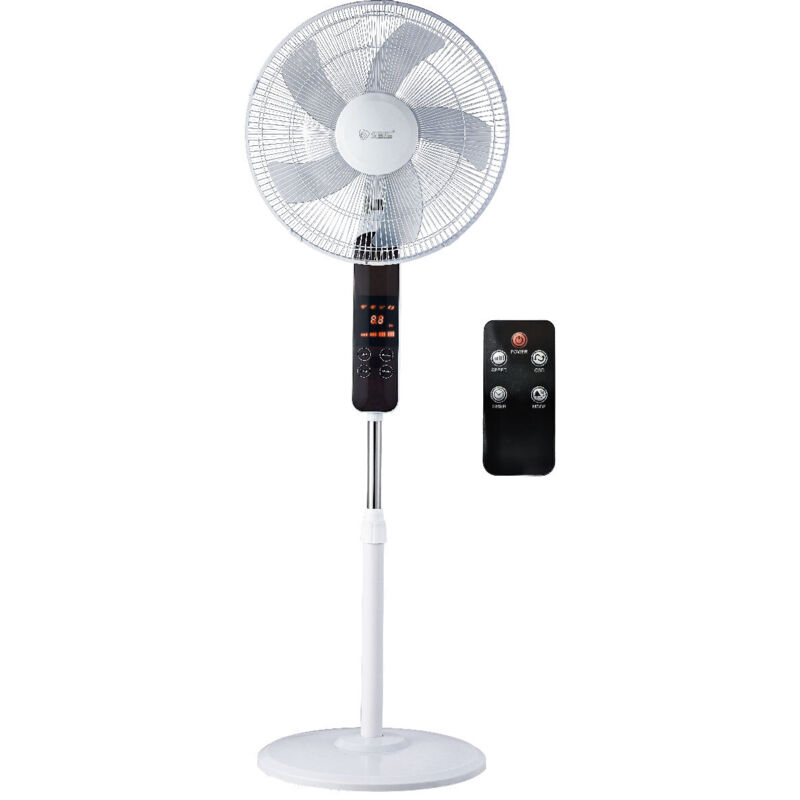 Ventilateur sur pied Tehri avec commande et minuterie Ø43cm Moteur dc 30W Blanc