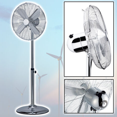 Ventilateur sur pied TRADE SHOP TRAESIO Chromé 60W 3 vitesses D40cm Gris