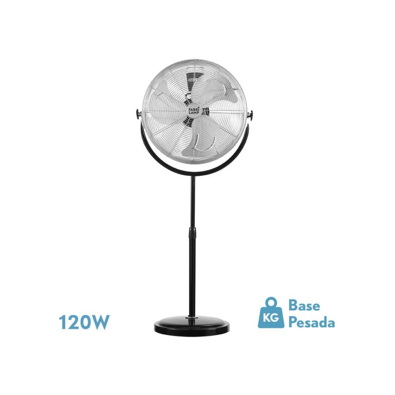 Fabrilamp - Ventilateur de floor fan trascias 120w black regx55x55 cm 3 vitesses réglable