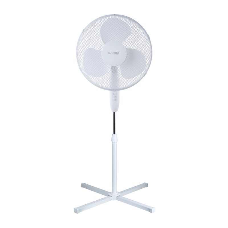 Varma - Ventilateur sur pied diamètre 40 cm - h. max 120 cm - 40 w - 3 vitesses - Blanc