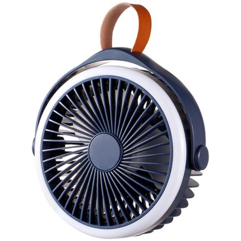 Ventilateur suspendu portable pour le camping, ventilateur de plafond à 4 vitesses avec crochet et lampe pour pique-nique