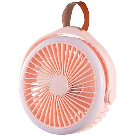 Ventilateur suspendu portable pour le camping, ventilateur de plafond à 4 vitesses avec crochet et lampe pour pique-nique